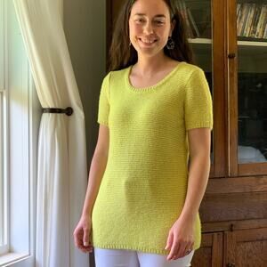Gap Yellow Short Sleeved Sweater, Size M